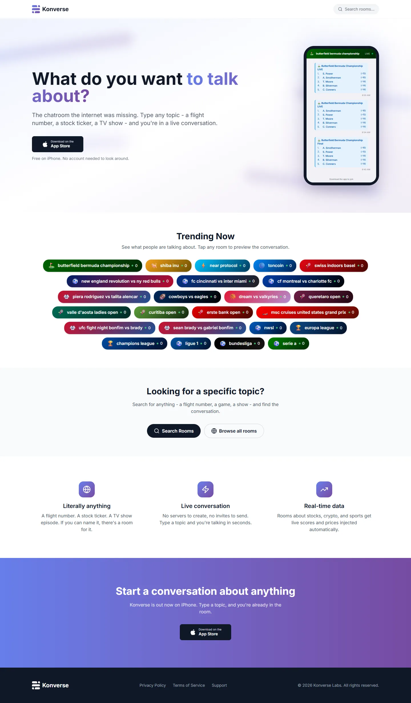 Konverse website